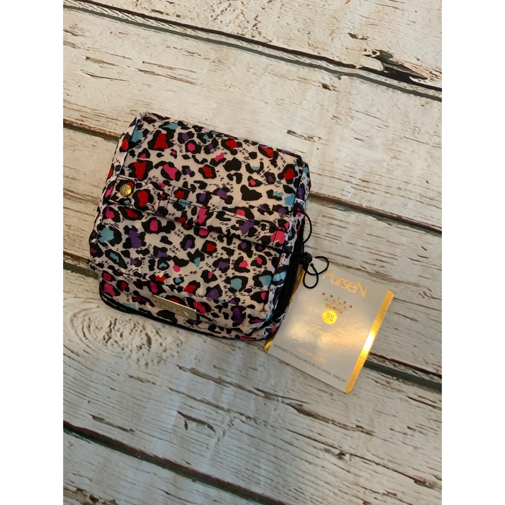PurseN Tiara Jewelry Case Vacationer Multi Color Leopard Print Travel Organizer
